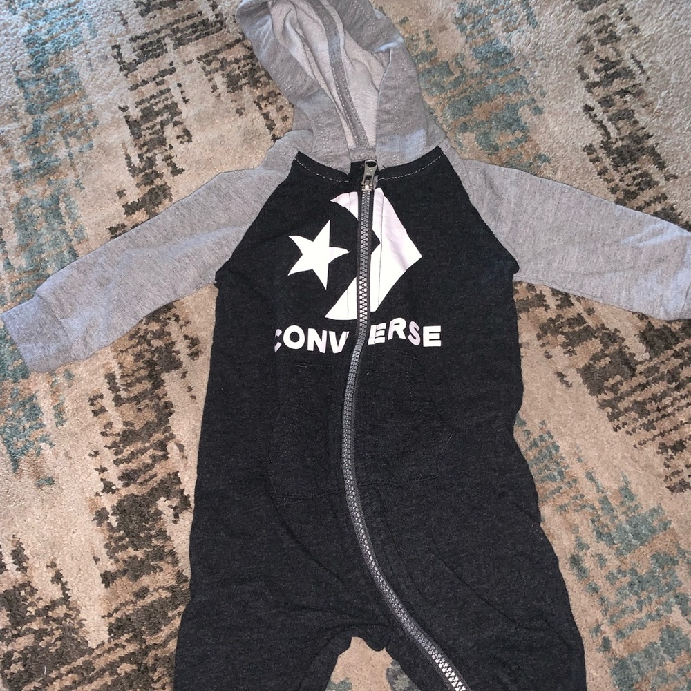 Baby boy converse onesie .